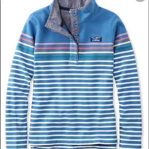 LL Bean Blue Vintage Striped Rugby Shirt